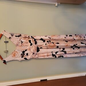Calvin Klein Floral Maxi Dress - Pink and Black